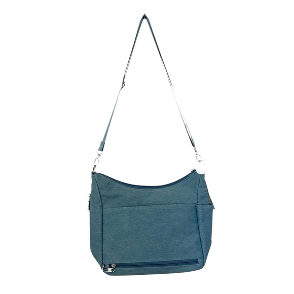 Baggallini Modern Everywhere hobo denim crossbody bag w/removable RFID wristlet - Picture 6 of 9
